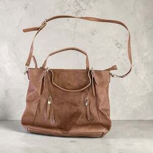 Urban Expressions Faux Leather Hobo Tote Bag with Crossbody Strap